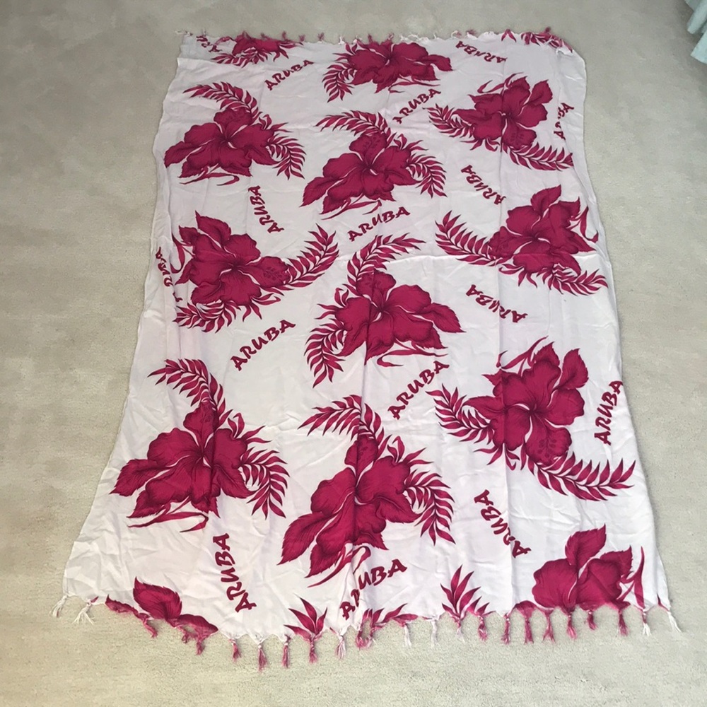 Aruba Magenta and White Sarong/Cover-up